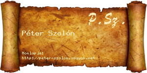 Péter Szolón névjegykártya