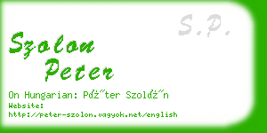 szolon peter business card